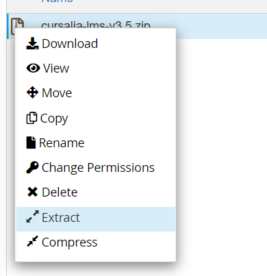 Descomprimir Cursalia con la opción Extract