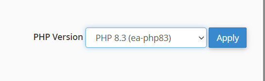 Cambiar la versión de PHP a 8.3 en cPanel