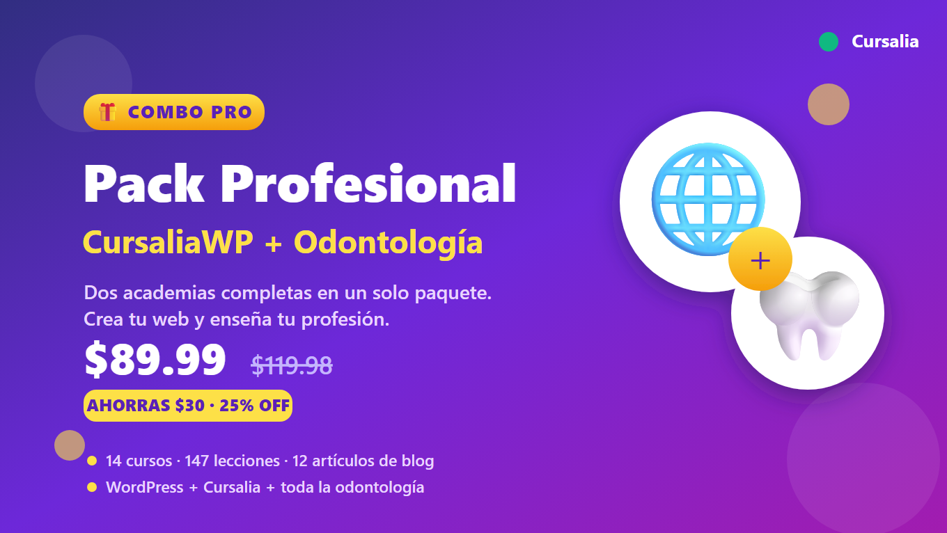 Pack Profesional: CursaliaWP + Odontología